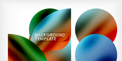 Poster - Bright circles with shadows abstract background