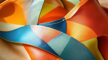 Poster - Trendy Handbag with Dynamic Patterns on Bright Background