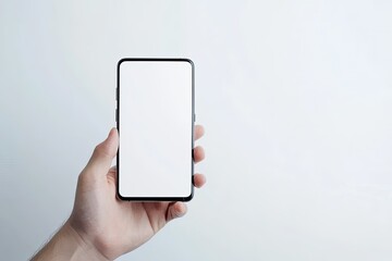 Flawless Picture of Modern Smartphone in Male Hand on Isolated White Background