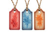 © NgoHong - Three Colorful Watercolor Hang Tags on Twine, transparent background