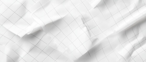 Poster - Clean White Grid Paper Texture with Subtle Folds and Creases for Modern Backgrounds and Creative Designs