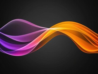 Poster - Abstract Wave Background with Vibrant Gradient Colors Flowing in a Dynamic and Smooth Motion on Dark Backdrop