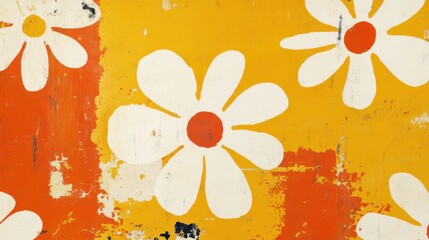 Poster - Vintage Postcard with Bright Organic Patterns
