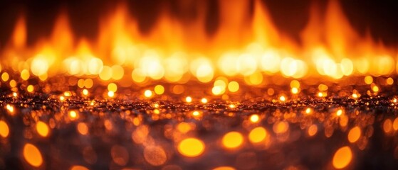Poster - Ethereal glow of amber lights creating a mesmerizing bokeh effect with a warm and inviting ambiance for a captivating visual experience