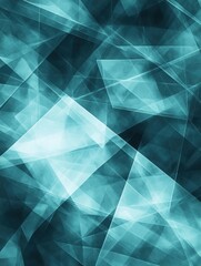 Poster - Abstract teal geometric design with transparent overlapping shapes creating a modern and dynamic background for creative projects and presentations