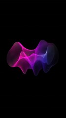 Aufkleber - Abstract flowing gradient wave on black backdrop dynamic digital art for modern design projects