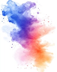 Poster - Ethereal gradient of vibrant hues blending in a mesmerizing dance of color and light on white canvas