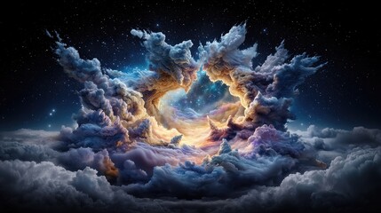 Wall Mural - cosmic cloudscape, nebula hole, starry night, ethereal fantasy