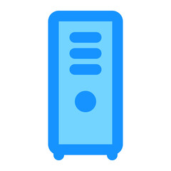 Fototapete - Blue Computer Tower Illustration System Unit in Simple Graphic Style