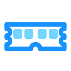 Fototapete - Computer RAM Memory Module Icon in Blue Isolated on White