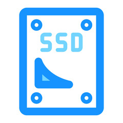 Fototapete - SSD Solid State Drive Blue Icon Data Storage Technology Concept