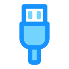 Poster - USB Connector Icon in Blue Shows Data Transfer and Connection