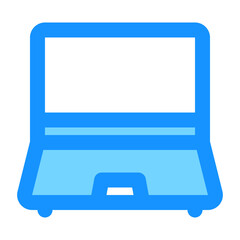 Fototapete - Laptop Icon Graphic in Blue Minimalist Design for Web and App
