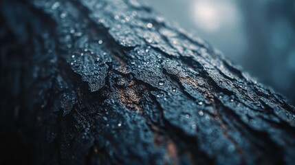 Poster - Dewy Tree Bark in Soft Diffused Light