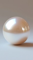 Poster - Luminous pearl reflecting soft light on a smooth surface creating a serene and elegant visual harmony perfect for design