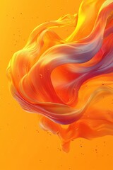 Poster - Abstract flowing orange and red wave with liquid drops on a vibrant background creates a dynamic and modern visual