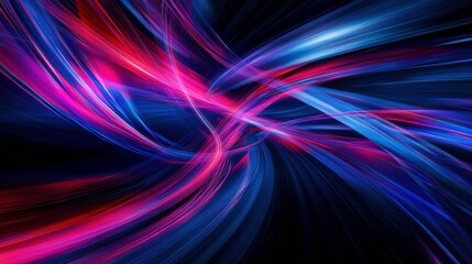 Poster - Vibrant Night Trails on Dark Urban Highway