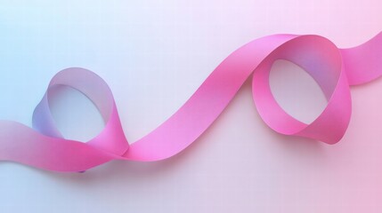 Leinwandbilder - Colorful ribbon curves elegantly across a light background, showcasing delicate tones and textures in craft design. Generative AI