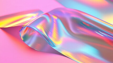 Poster - holographic foil with smooth, reflective surfaces, capturing vibrant rainbow hues in high-definition clarity.