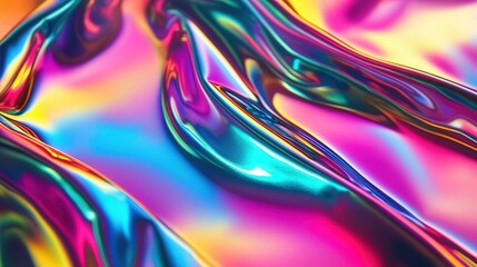 Poster - holographic foil with smooth, reflective surfaces, capturing vibrant rainbow hues in high-definition clarity.