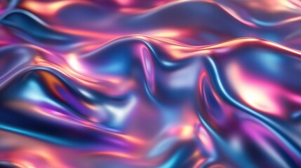 Aufkleber - holographic surface with shimmering waves of color, reflecting light in a mesmerizing and futuristic design.