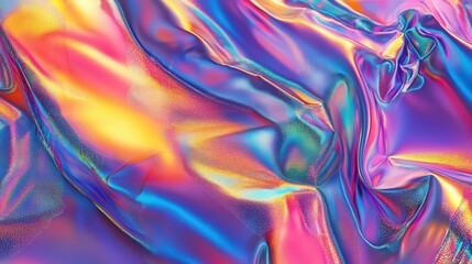 Aufkleber - holographic foil with a digital-inspired metallic sheen, blending neon and iridescent colors in a captivating abstract pattern.