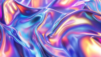 Aufkleber - holographic foil with a digital-inspired metallic sheen, blending neon and iridescent colors in a captivating abstract pattern.