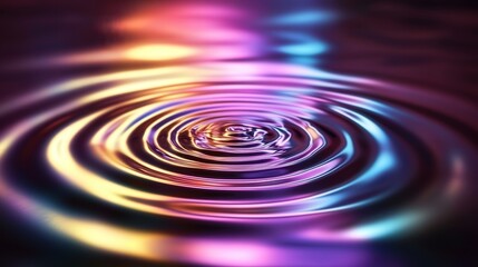 Aufkleber - mesmerizing holographic foil with swirling neon light waves, reflecting seamlessly across a fluid metallic surface.