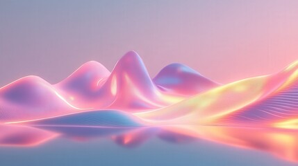 Aufkleber - ultra-glossy holographic foil with smooth, shifting light waves that transition between pastel and neon tones.
