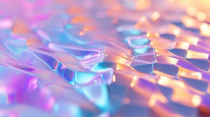 Aufkleber - holographic surface with a dynamic interplay of light and color, creating a mesmerizing, futuristic abstract background.