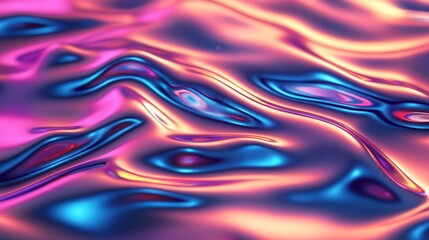 Aufkleber - holographic surface, reflecting dynamic neon gradients that shift with a silky-smooth effect.