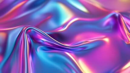 Aufkleber - holographic surface, reflecting dynamic neon gradients that shift with a silky-smooth effect.