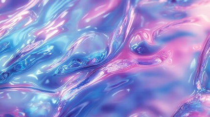Aufkleber - metallic holographic texture, shifting between shimmering blues, pinks, and purples in a liquid-like iridescent effect.