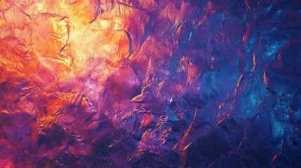 Aufkleber - silky iridescent holographic foil with ultra-glossy textures, capturing shifting neon reflections in a high-resolution metallic glow.