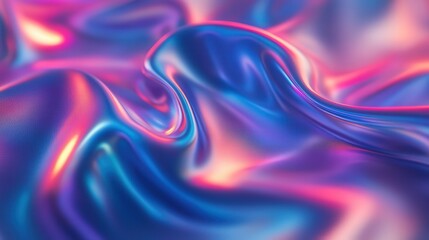 Aufkleber - holographic foil background with shifting neon glows, morphing between luminous blues, pinks, and violets.