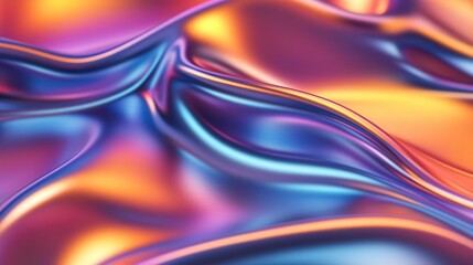 Aufkleber - holographic background with metallic waves, shifting seamlessly between warm and cool iridescent tones.