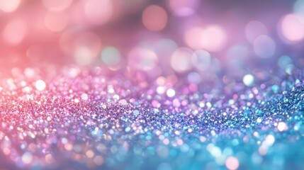 Poster - holographic foil texture with dreamy pastel reflections, blending pink, lavender, and turquoise in a mesmerizing iridescent glow.