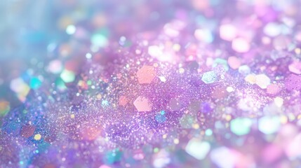 Poster - holographic foil texture with dreamy pastel reflections, blending pink, lavender, and turquoise in a mesmerizing iridescent glow.