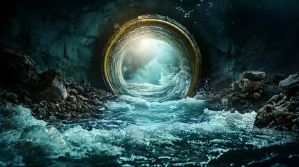 Poster - advanced underground water pipeline network transporting clean water through a modern utility infras