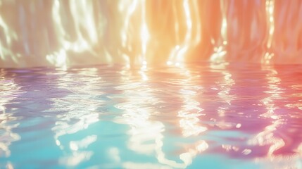 Aufkleber - glossy holographic foil background with a smooth metallic texture and radiant reflections in a soft, pastel gradient.