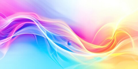 Poster - Colorful wave with a blue and yellow stripe
