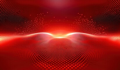 Poster - Red background with a red wave