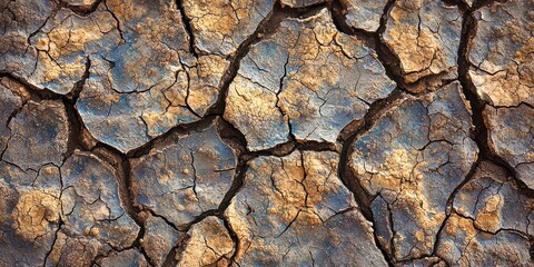 Poster - Rock with cracks and dirt on it