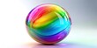 © Caitlin - Rainbow Glossy Ball, Abstract 3D Light Bubble, Iridescent Liquid Shape - Fashion Photography