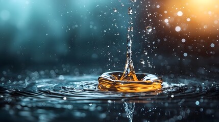 Poster - Digitally Pixelated Water Drop Infographic Representing Smart Water Technology on Isolated Background  Conceptual Design Graphic Showcasing Innovation