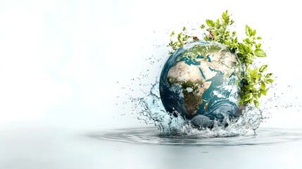 Poster - An infographic depicting the Earth inside a transparent water drop representing the vital connection between water and all life on our planet