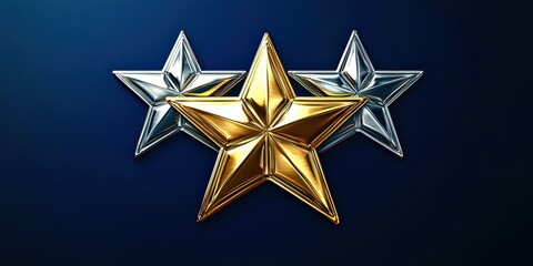 Poster - Three stars are shown on a blue background