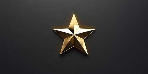 Poster - Gold star is on a black background