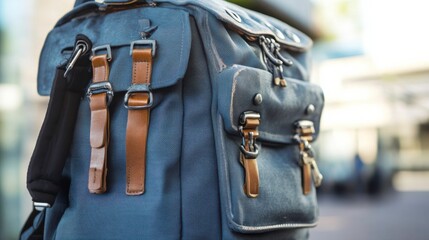 Poster - Detailed Fabric Textures of a Stylish Bag