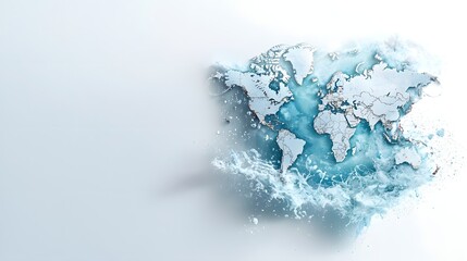 Poster - Detailed infographic depicting a global water stress map highlighting countries and regions that consume more water than their available renewable water resources